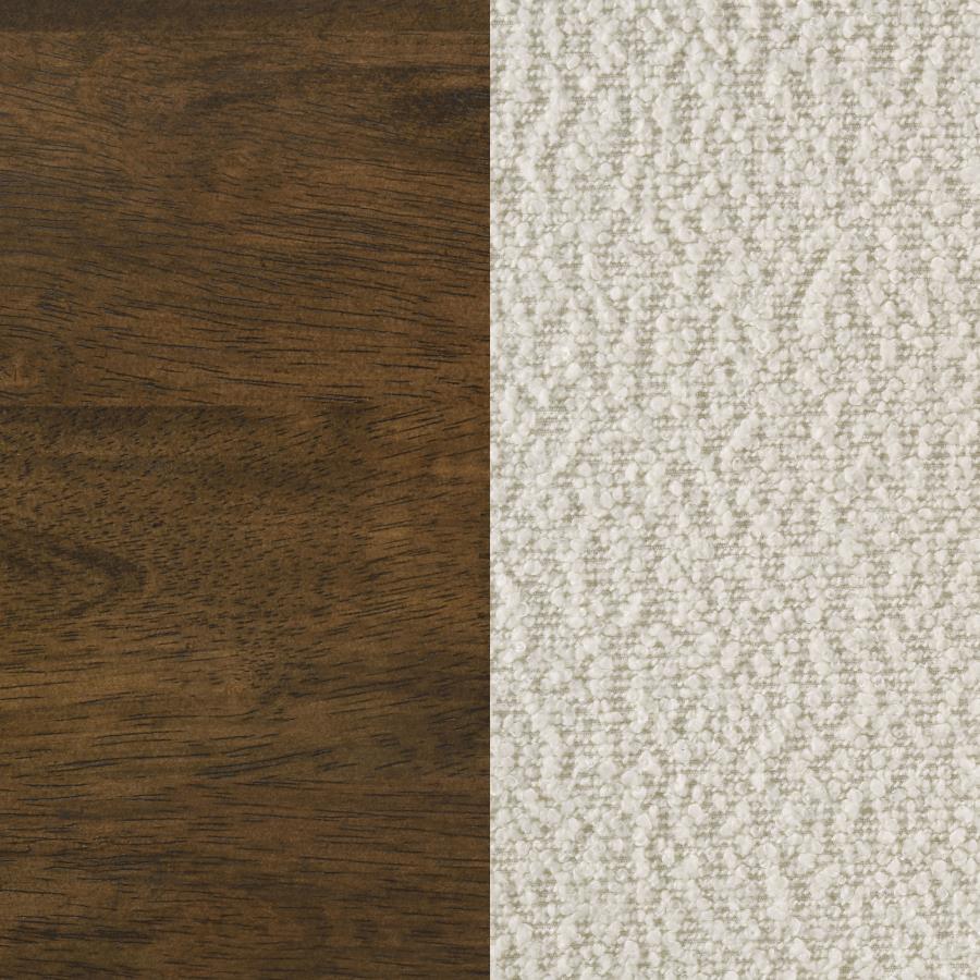 Kehoe Upholstered Dining Side Chair Cream and Walnut (Set of 2)