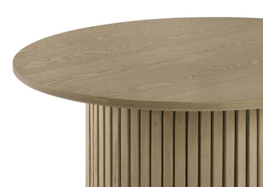 Hamlyn 5-piece Round Wood Counter Height Dining Set Cream and Natural Oak