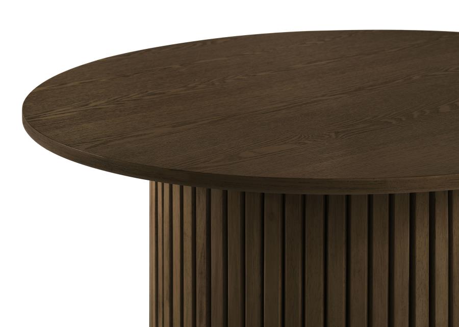 Hamlyn 43-inch Round Wood Counter Height Dining Table Walnut