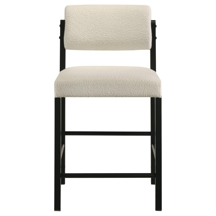 Kehoe Upholstered Counter Height Chair Cream and Black (Set of 2)