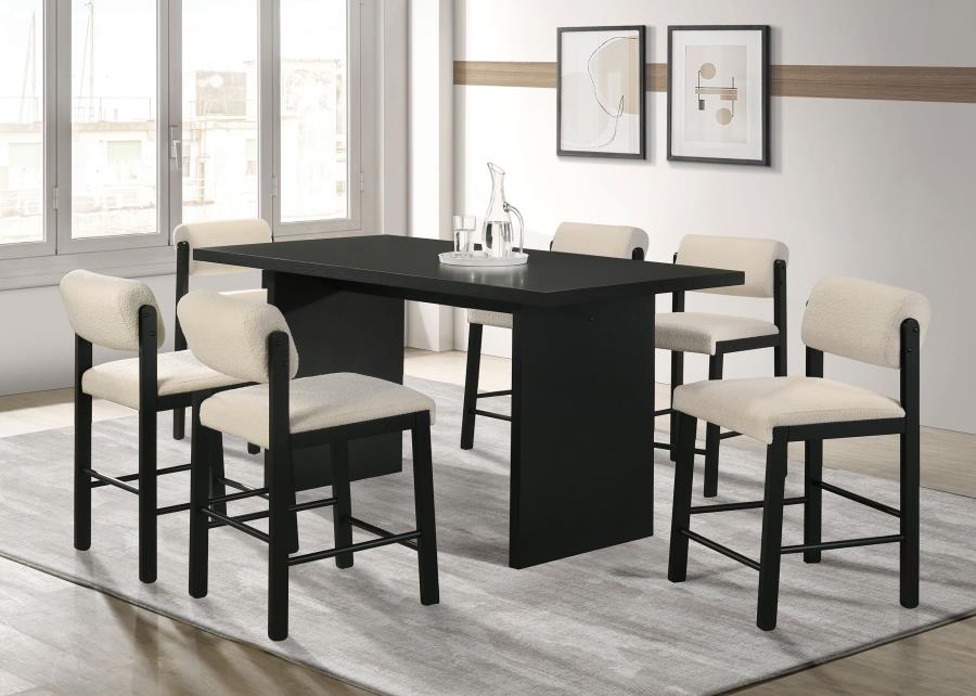 Kehoe Upholstered Counter Height Chair Cream and Black (Set of 2)