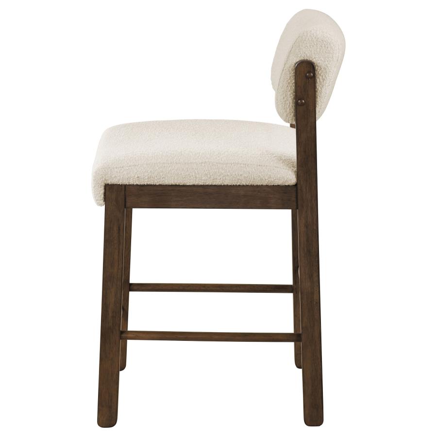Kehoe Upholstered Counter Height Chair Cream and Walnut (Set of 2)