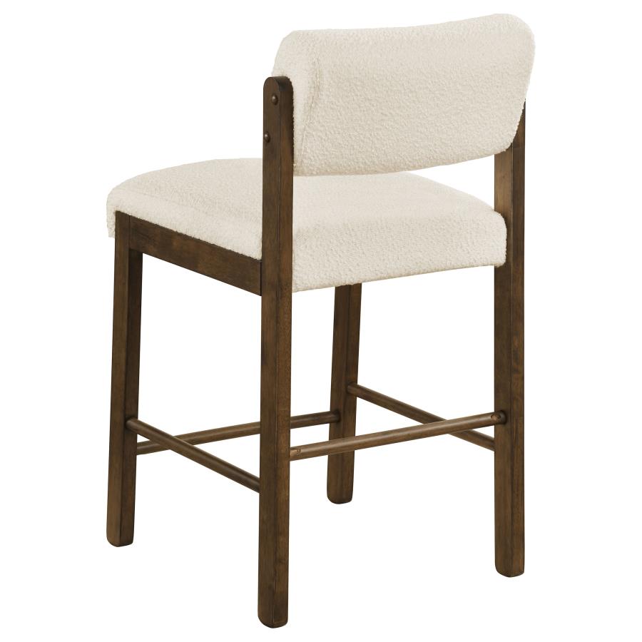 Kehoe Upholstered Counter Height Chair Cream and Walnut (Set of 2)