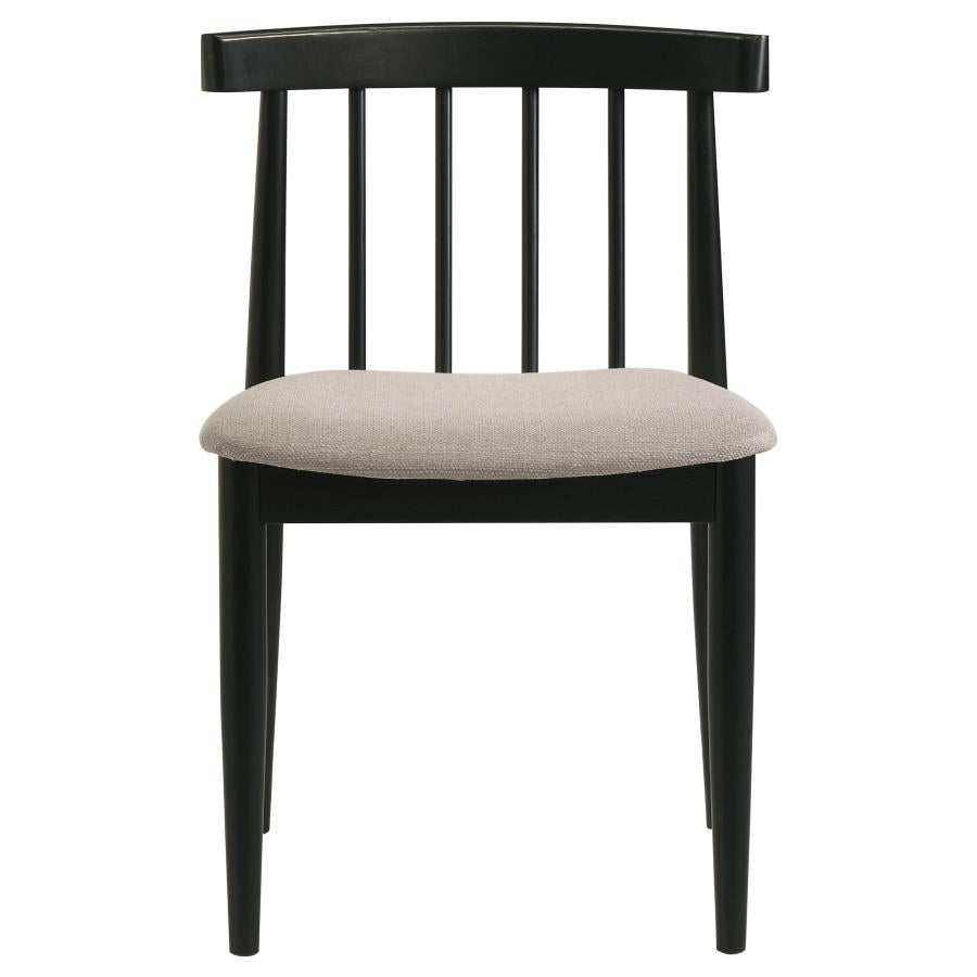 Cullen Dining Side Chair Upholstered Seat Black (Set of 2)