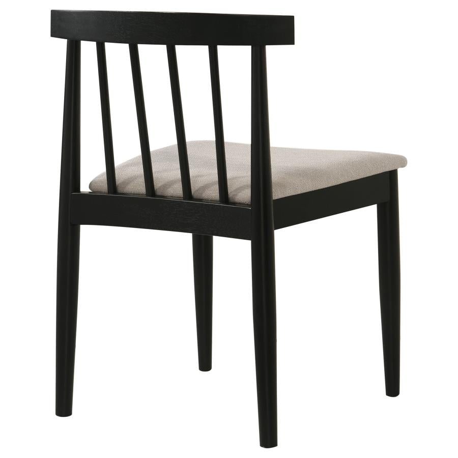 Cullen Dining Side Chair Upholstered Seat Black (Set of 2)