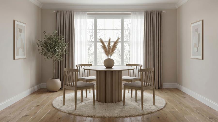Cullen Dining Side Chair Upholstered Seat Natural Oak (Set of 2)
