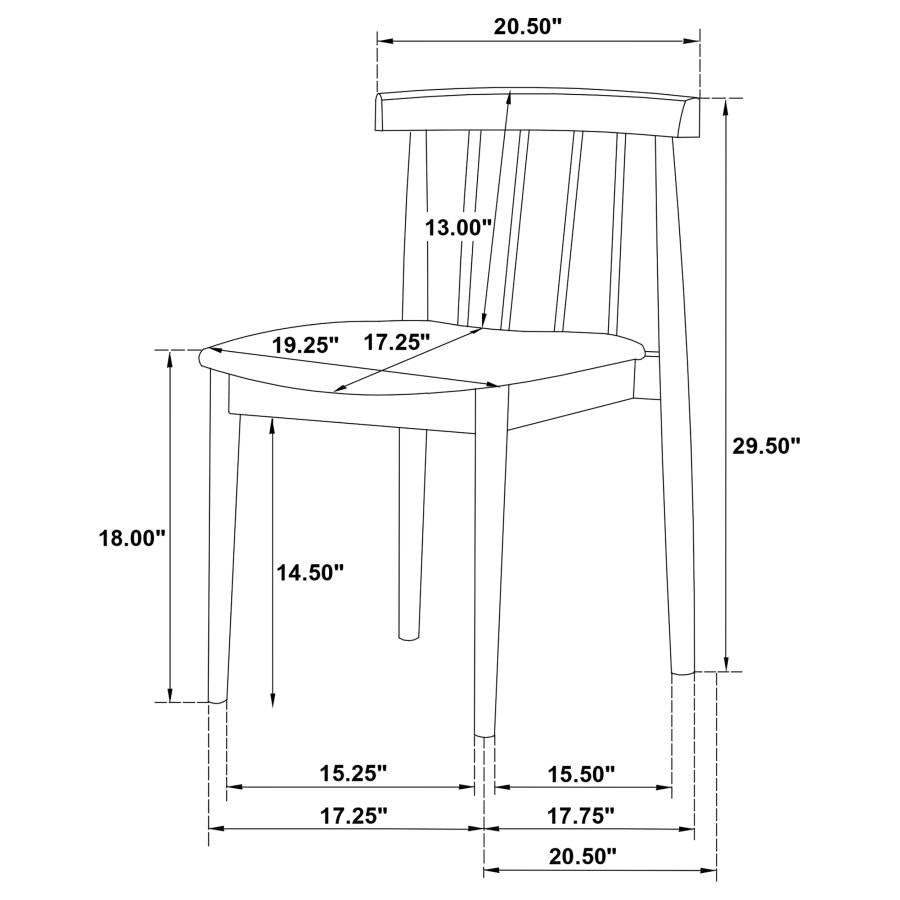 Cullen Dining Side Chair Upholstered Seat Walnut (Set of 2)