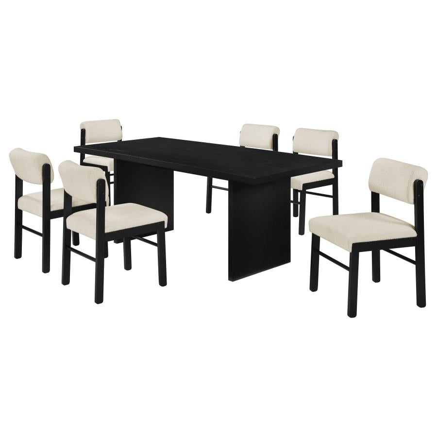 Decker 7-piece 82-inch Rectangular Dining Set Cream and Black