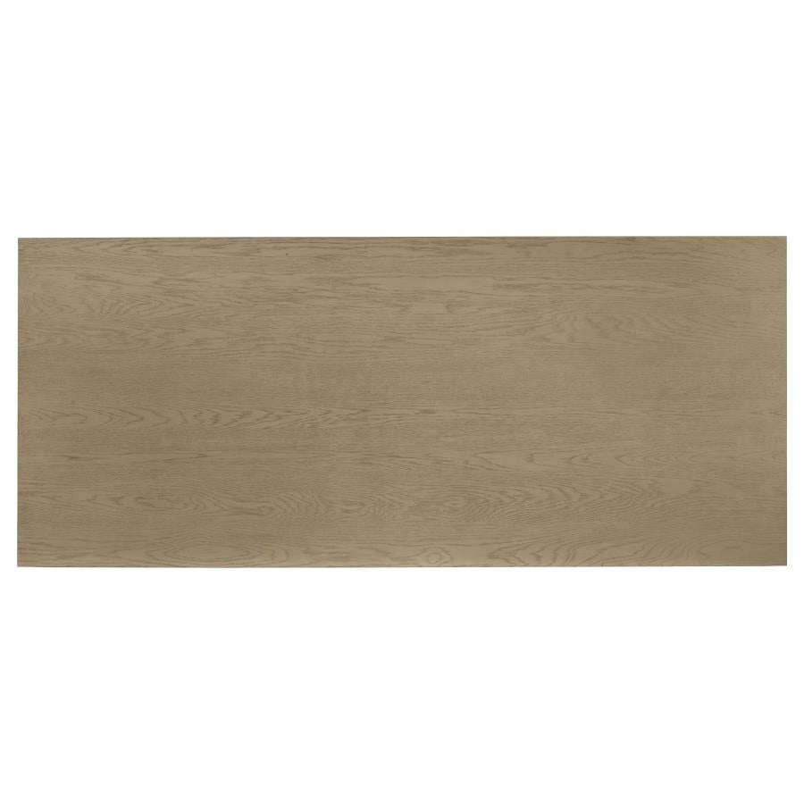 Decker 7-piece 82-inch Rectangular Dining Set Cream and Natural Oak