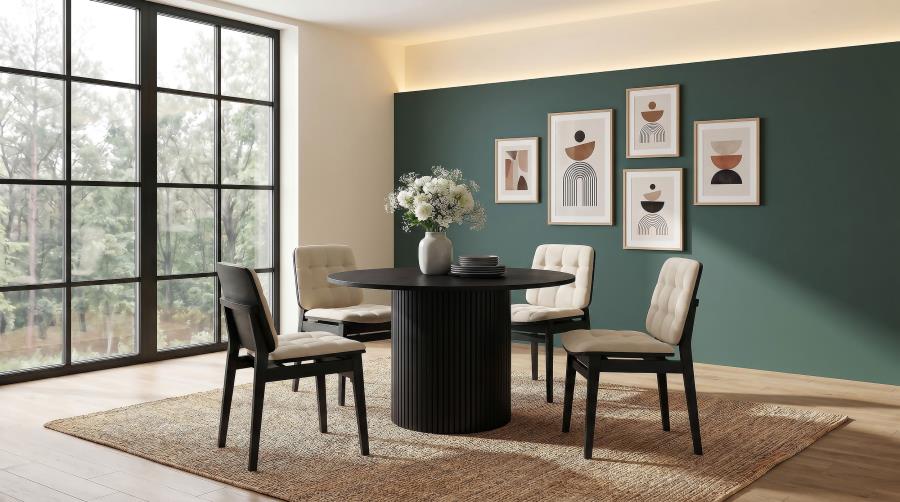 Redbridge Upholstered Side Chair Cream and Black (Set of 2)