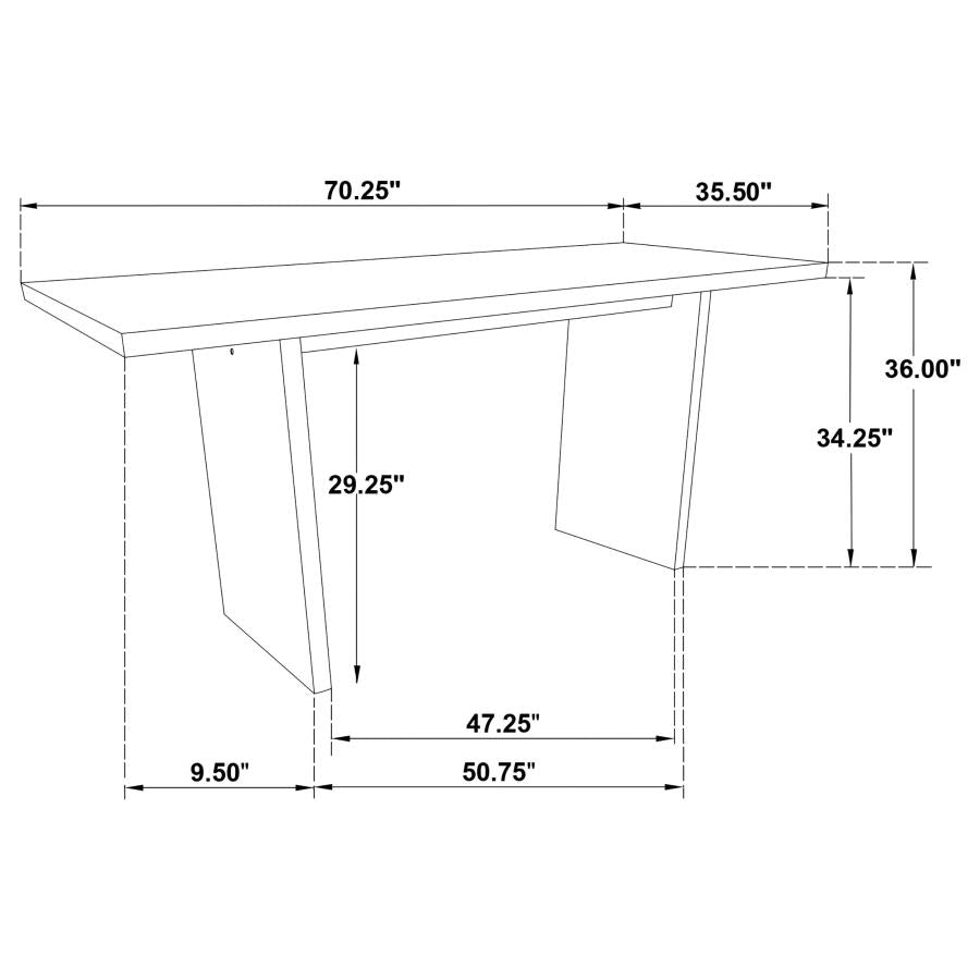 Decker 7-piece 70-inch Rectangular Counter Height Dining Set Cream and Natural Oak