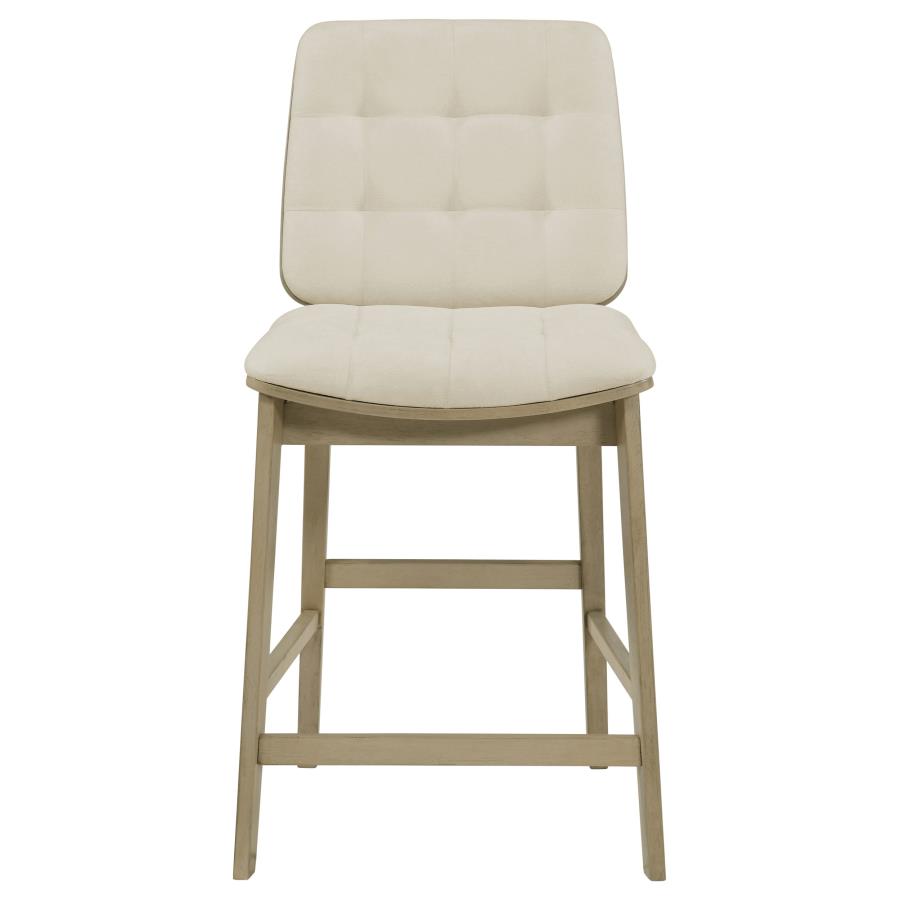 Redbridge Upholstered Counter Chair Cream and Natural Oak (Set of 2)