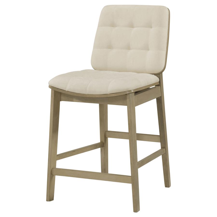 Redbridge Upholstered Counter Chair Cream and Natural Oak (Set of 2)