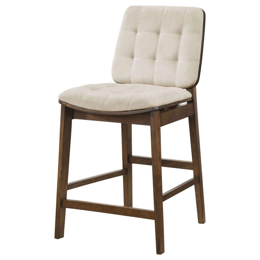 Redbridge Upholstered Counter Chair Cream and Walnut (Set of 2)