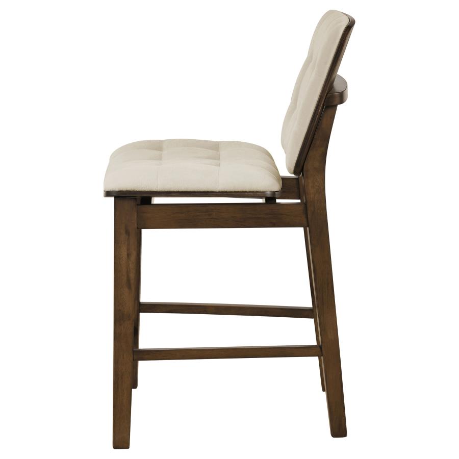 Redbridge Upholstered Counter Chair Cream and Walnut (Set of 2)