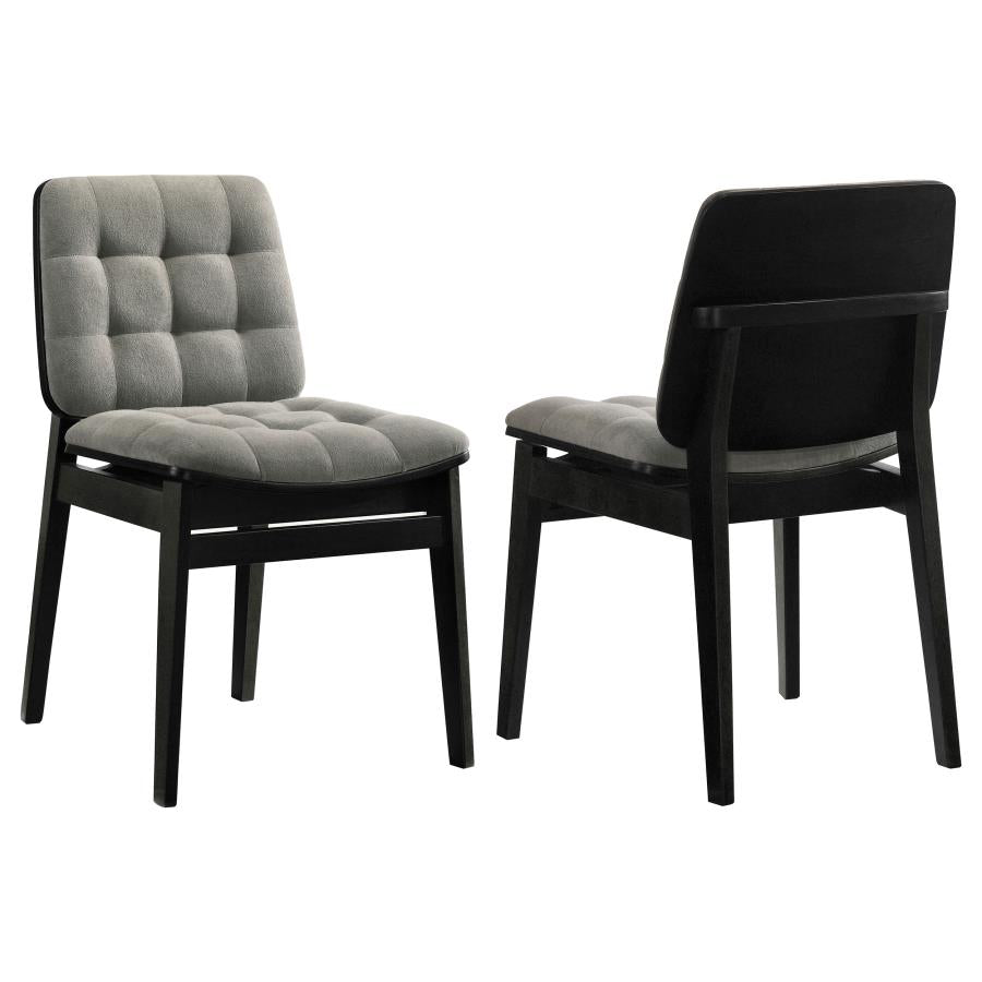 Redbridge Upholstered Side Chair Grey and Black (Set of 2)