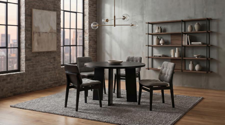 Redbridge Upholstered Side Chair Grey and Black (Set of 2)