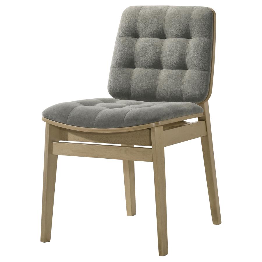 Redbridge Upholstered Side Chair Grey and Natural Oak (Set of 2)