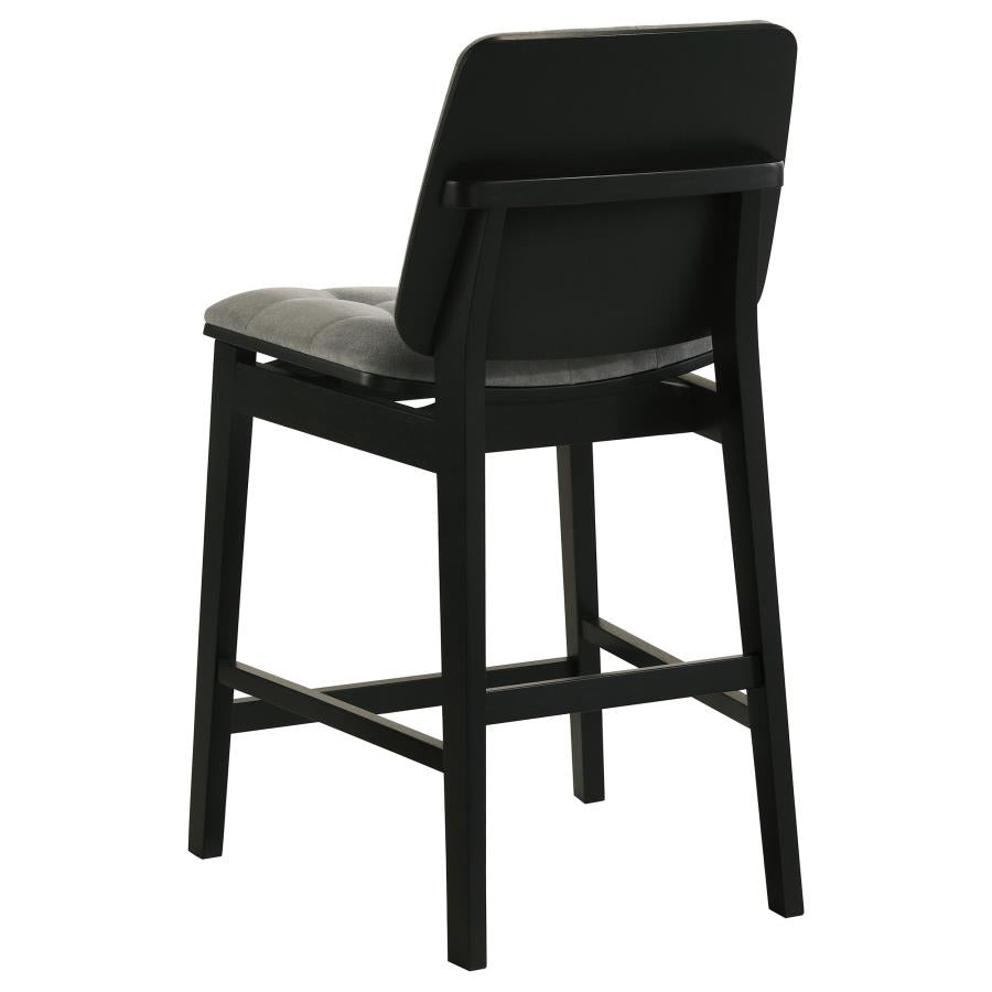 Redbridge Upholstered Counter Chair Grey and Black (Set of 2)
