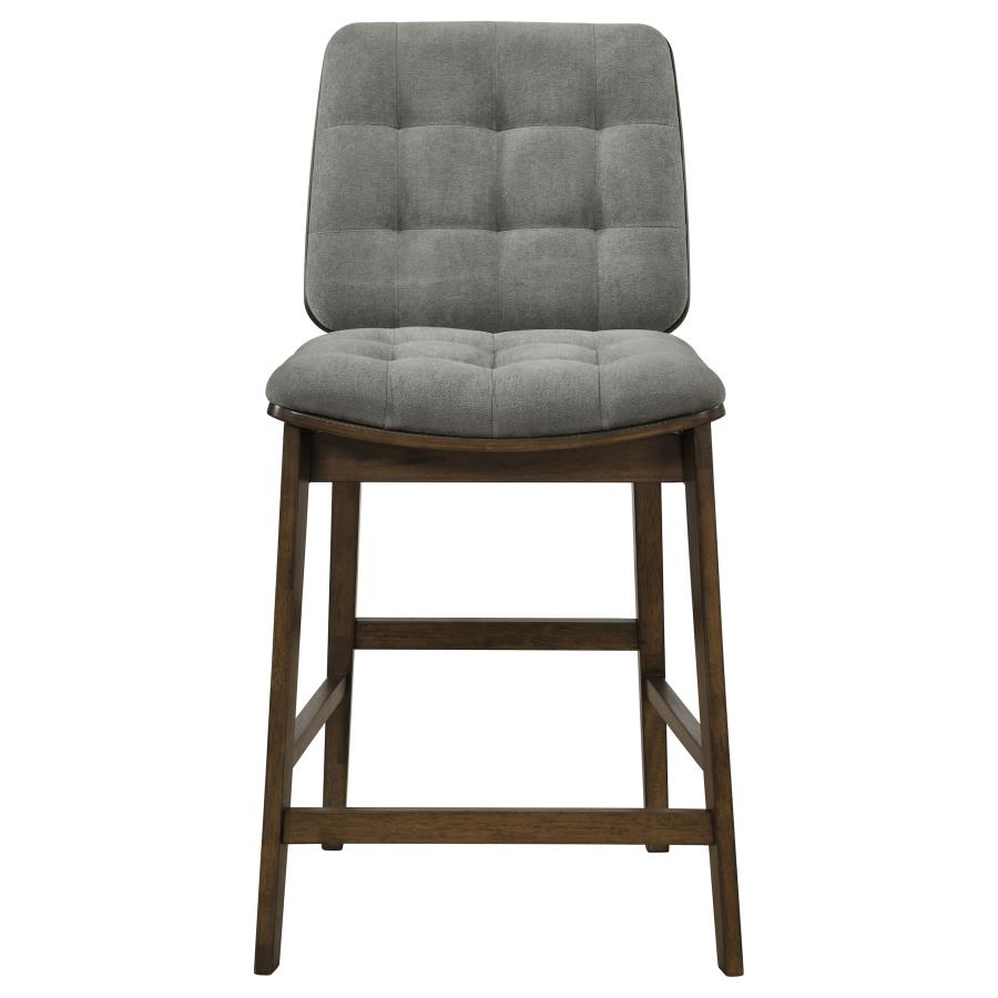 Redbridge Upholstered Counter Chair Grey and Walnut (Set of 2)