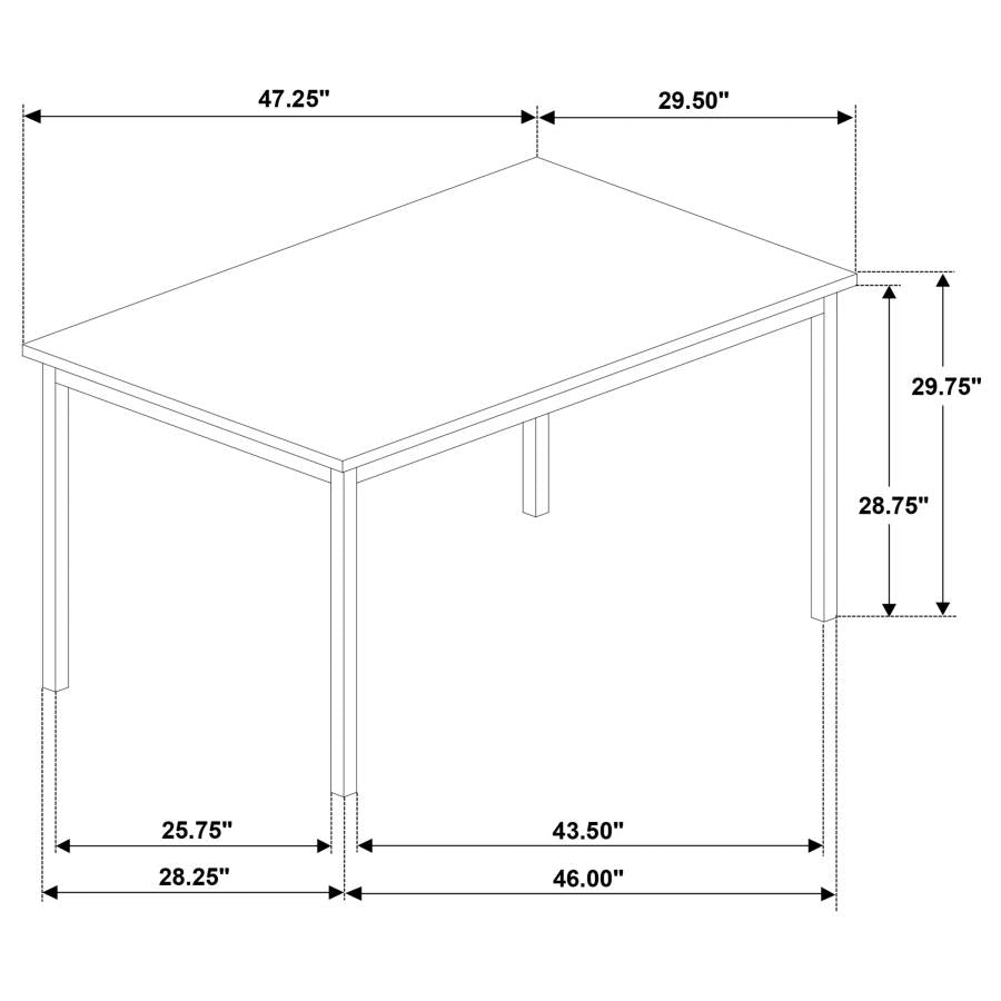 Garza 5-piece Rectangular Dining Table Greige Oak