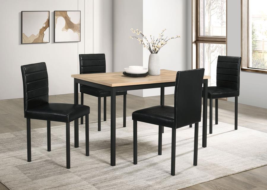 Garza Upholstered Dining Side Chair Black (Set of 4)