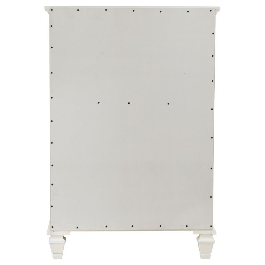 Sandy Beach 5-drawer Bedroom Chest Cream White