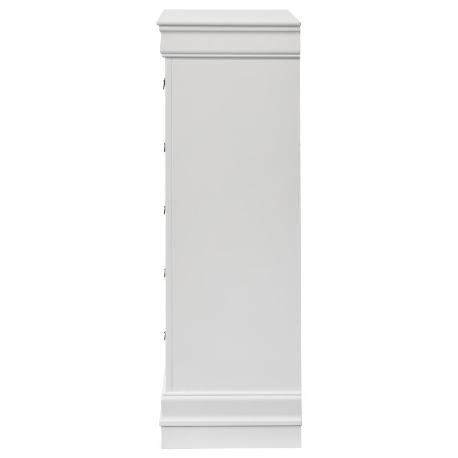 Louis Philippe 5-drawer Bedroom Chest White
