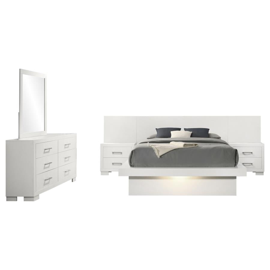 Jessica 5-piece Queen LED Bedroom Set Snow White