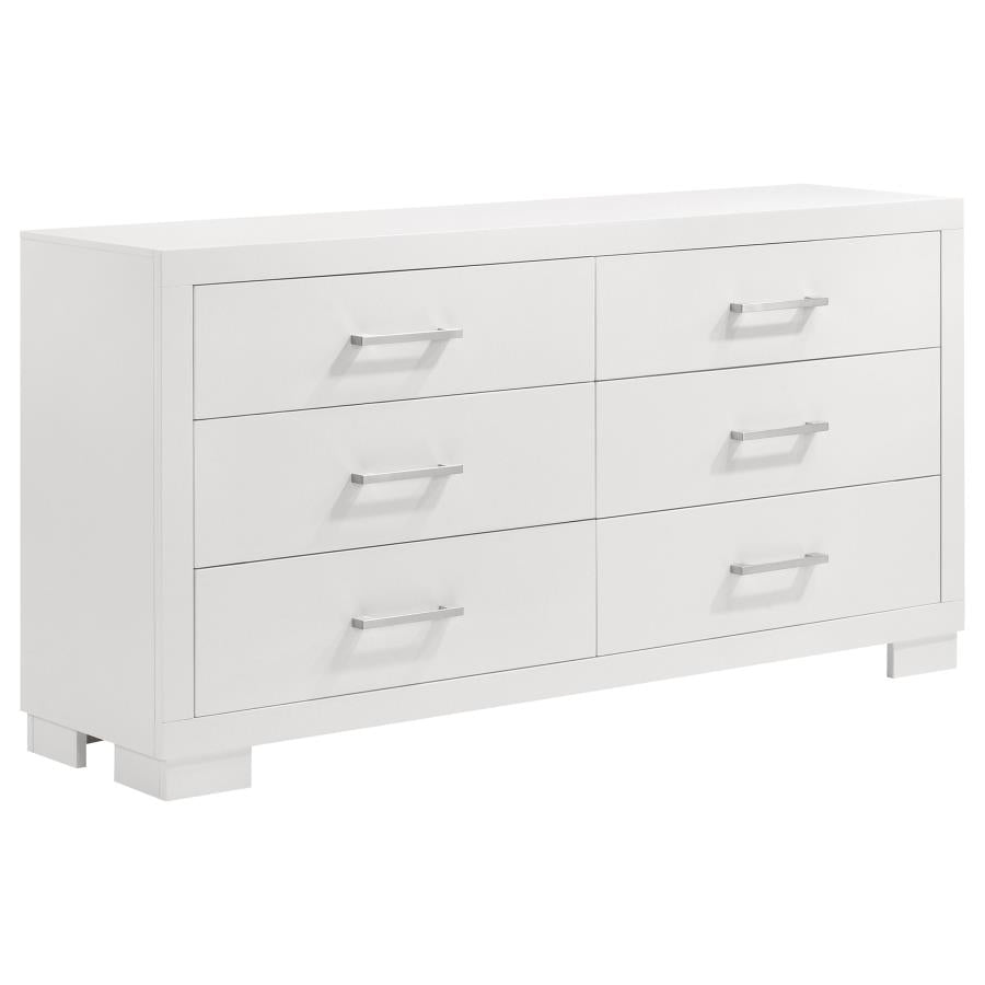 Jessica 6-piece Queen LED Bedroom Set Snow White