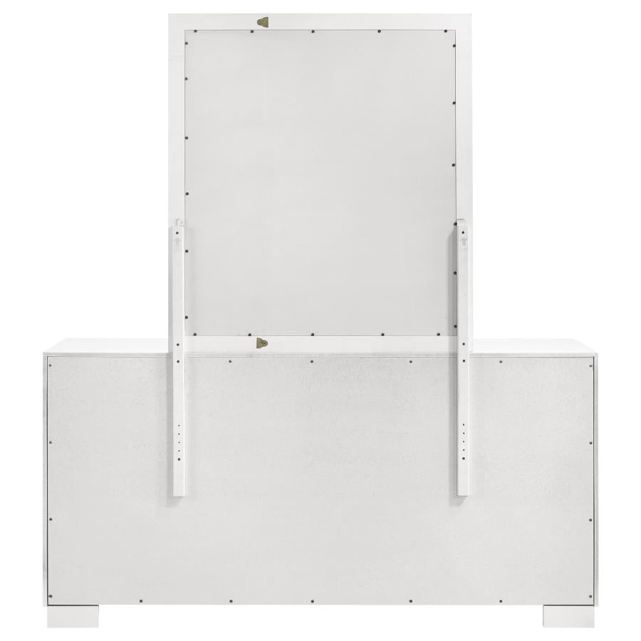 Jessica 6-drawer Dresser with Mirror Snow White