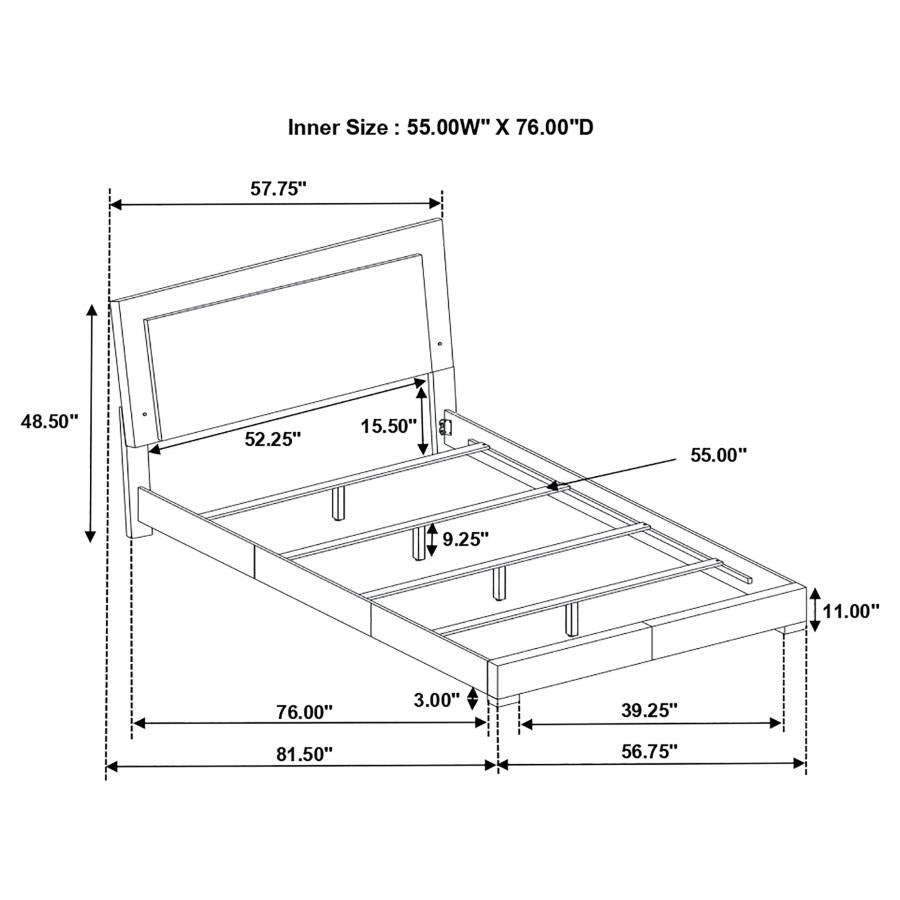Felicity Wood Full LED Panel Bed White High Gloss