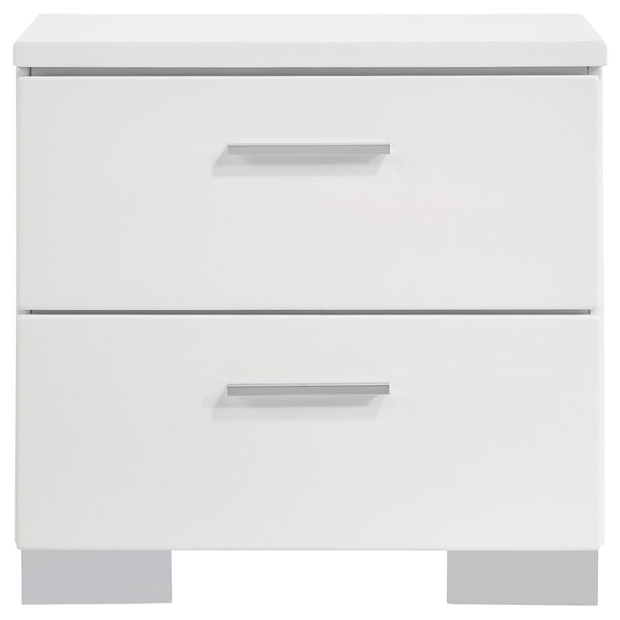 Felicity 4-piece Eastern King Bedroom Set White High Gloss