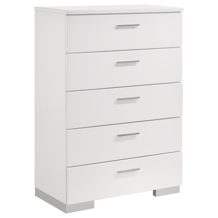 Felicity 5-piece Eastern King Platform Bedroom Set White