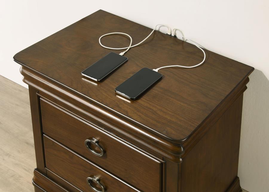 Garland 2-drawer Nightstand Bedside Table Brown Cherry