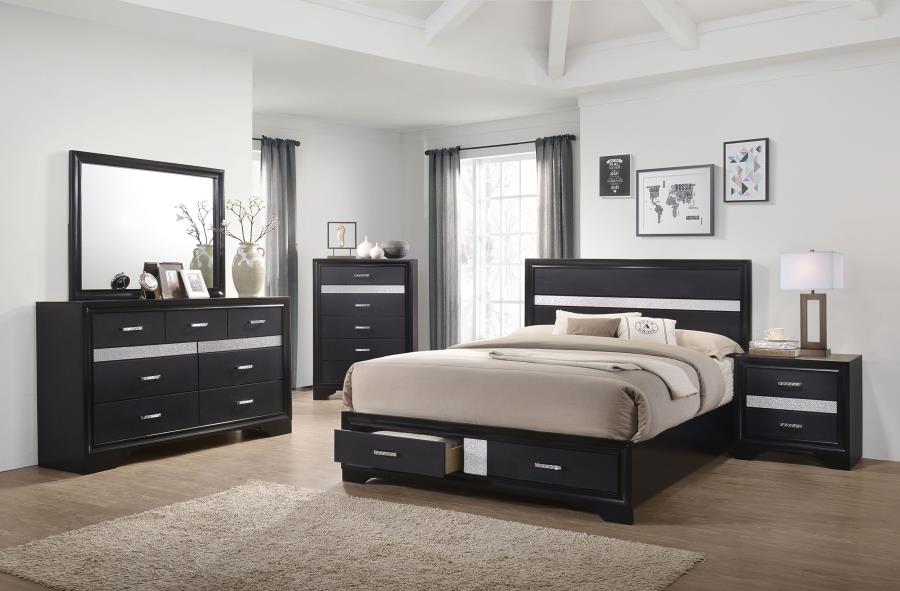 Miranda 3-drawer Nightstand Bedside Table Black