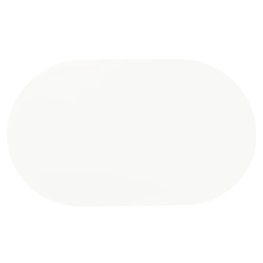 Retro Oval 60-inch Wood Top Dining Table White and Chrome
