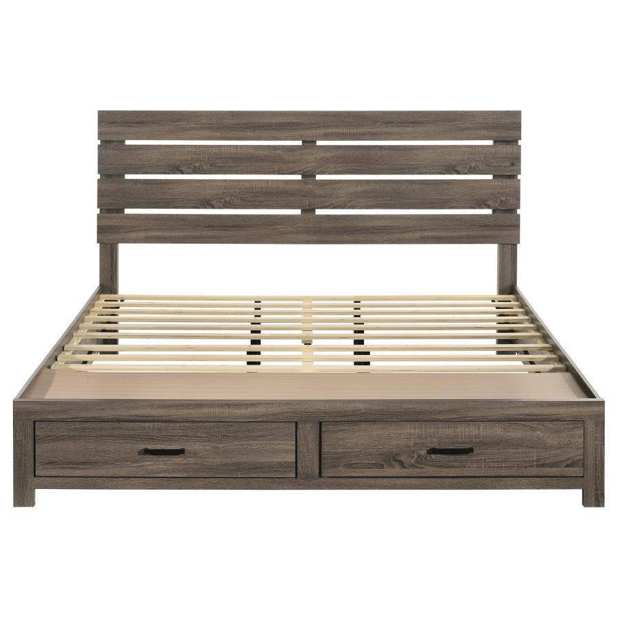 Brantford Wood Eastern King Storage Panel Bed Barrel Oak