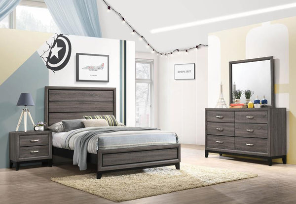 Watson Four-piece Full Bedroom Set Grey Oak
