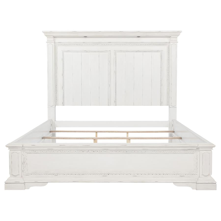 McKinney Queen LED Light Panel Bed Vintage White