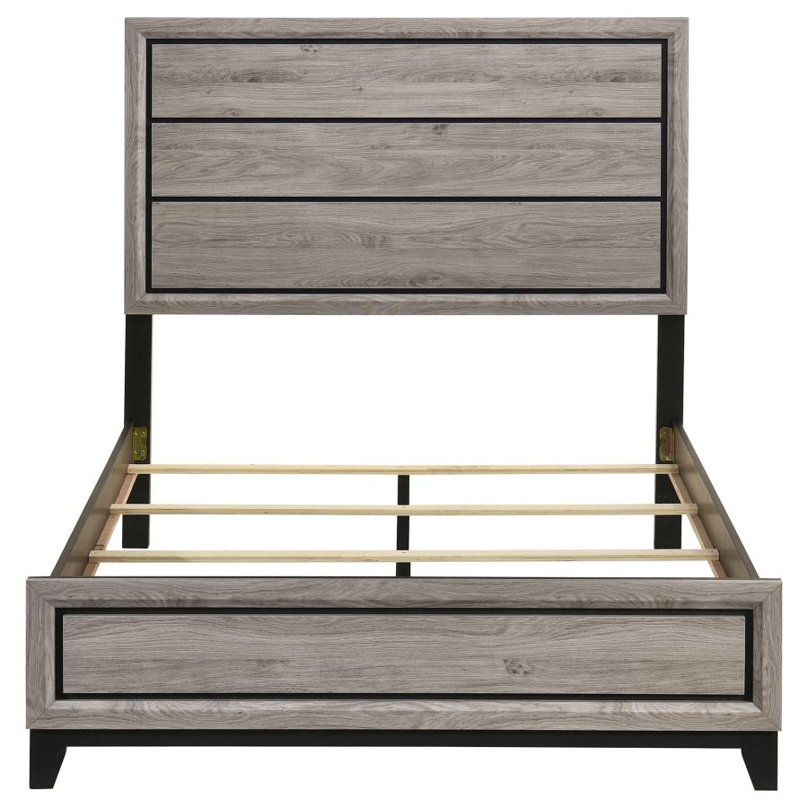 Valen Wood Full Panel Bed Light Taupe