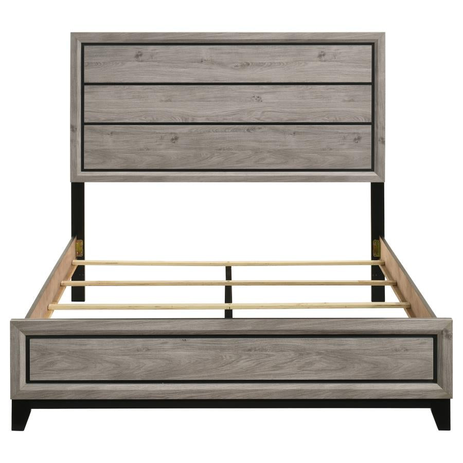 Valen Wood Queen Panel Bed Light Taupe