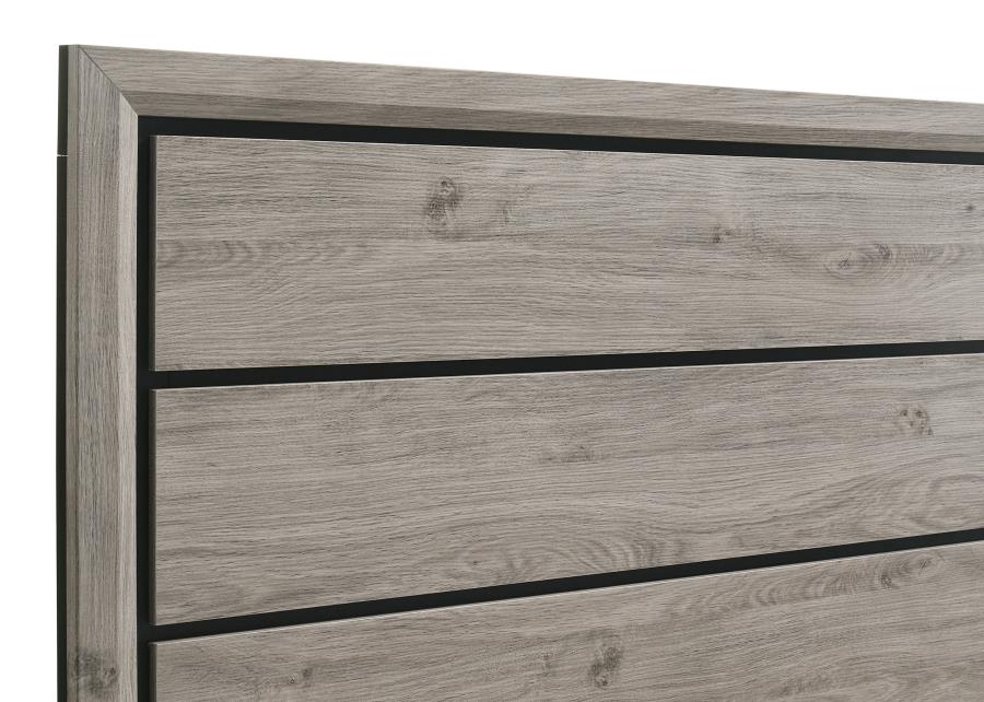 Valen Wood Queen Panel Bed Light Taupe