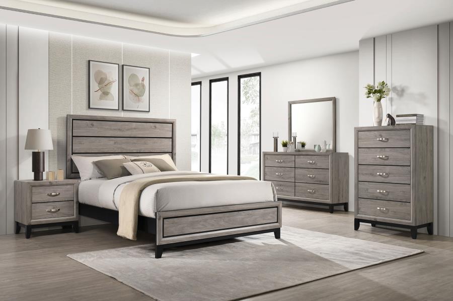 Valen Wood Queen Panel Bed Light Taupe