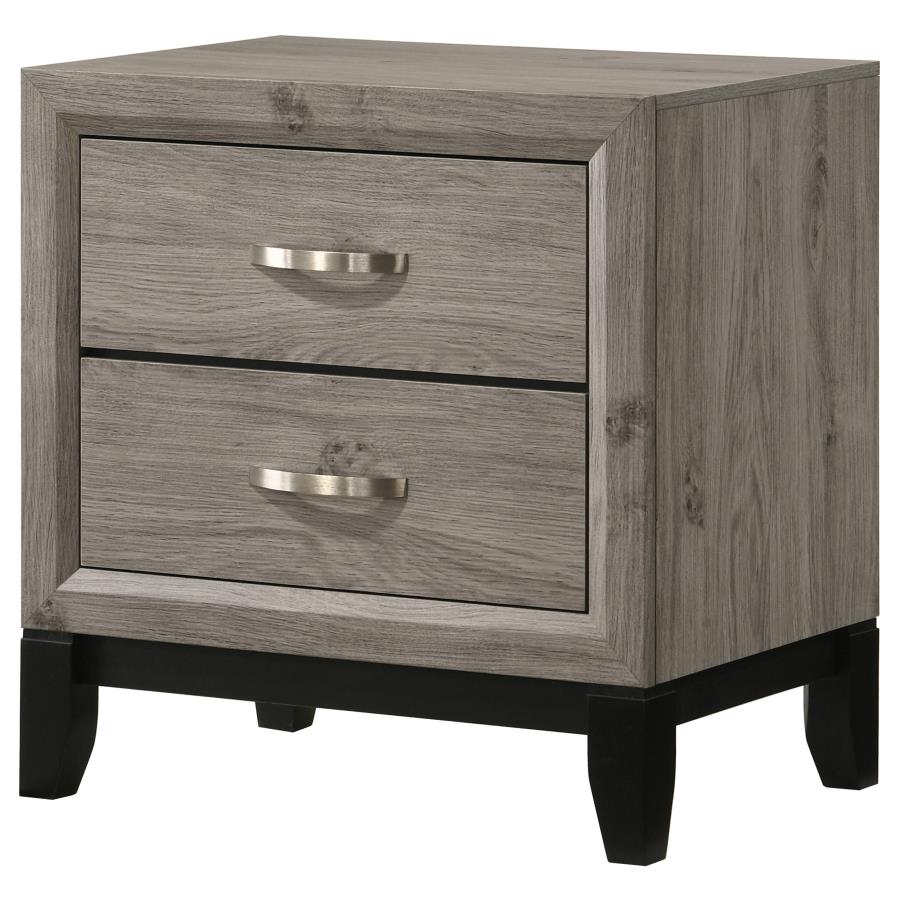 Valen 2-drawer Nightstand Bedside Table Light Taupe