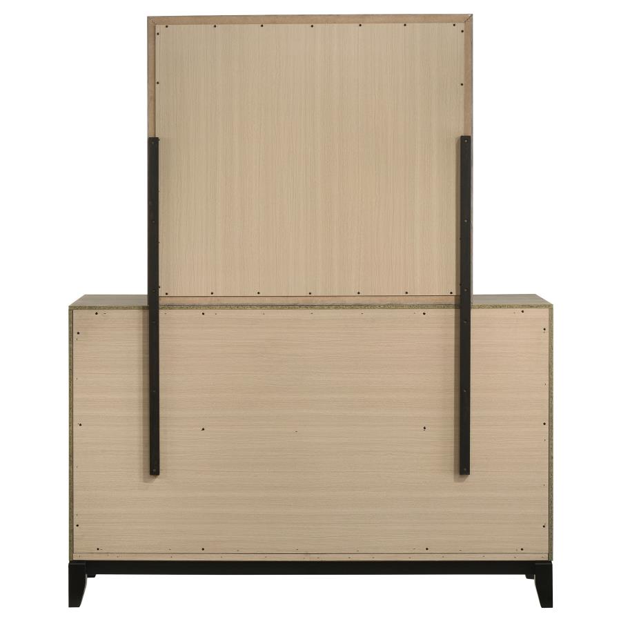 Valen 6-drawer Bedroom Dresser and Mirror Light Taupe
