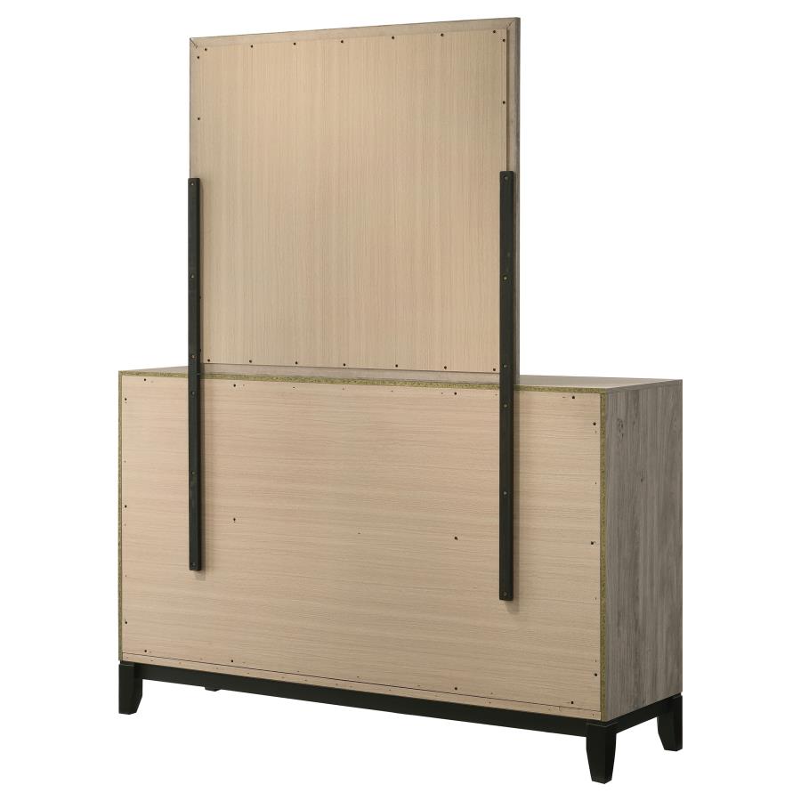 Valen 6-drawer Bedroom Dresser and Mirror Light Taupe
