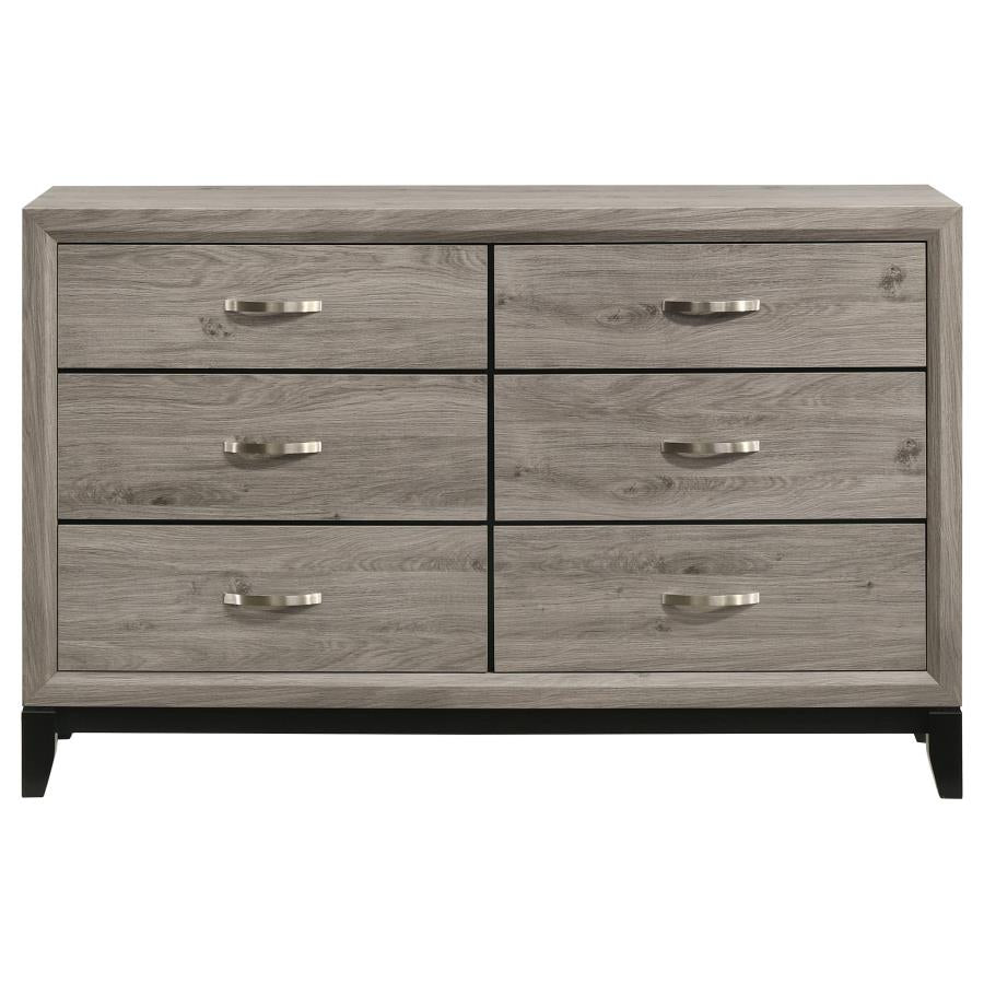 Valen 6-drawer Bedroom Dresser Cabinet Light Taupe