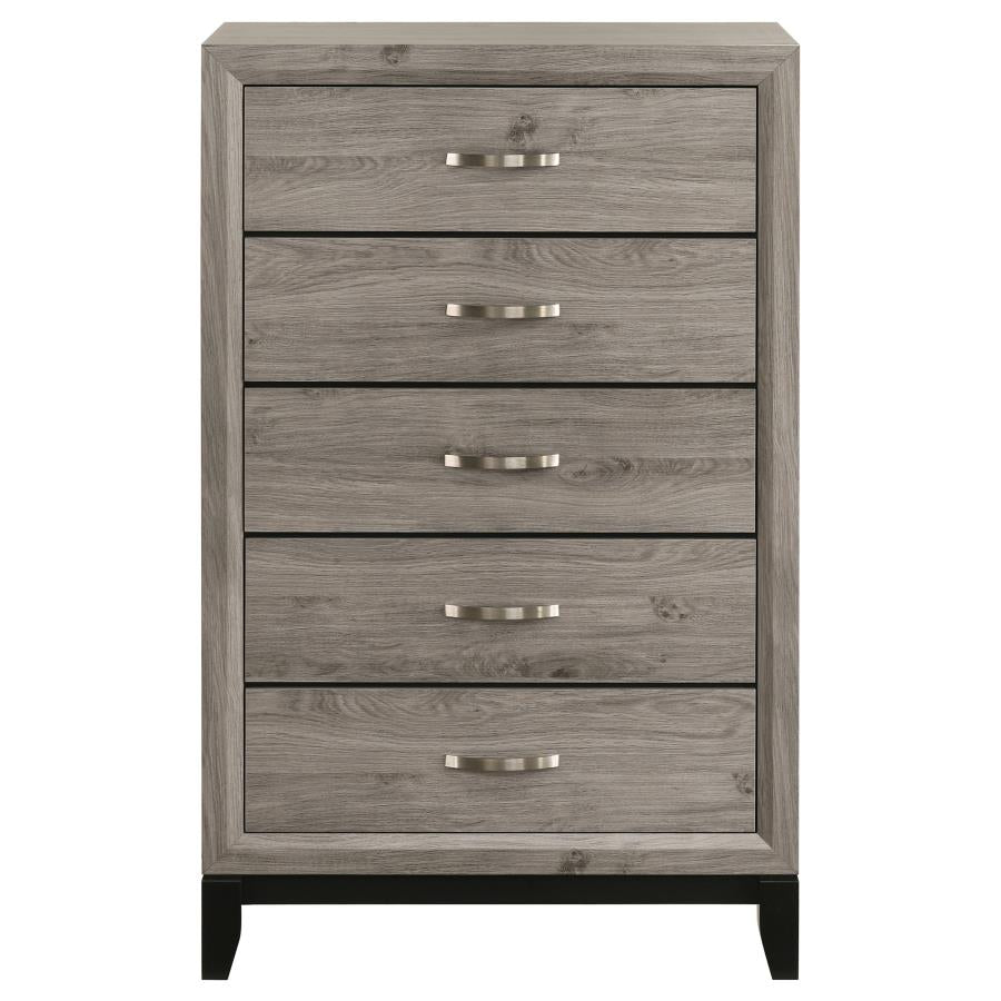 Valen 5-drawer Bedroom Chest of Drawers Light Taupe