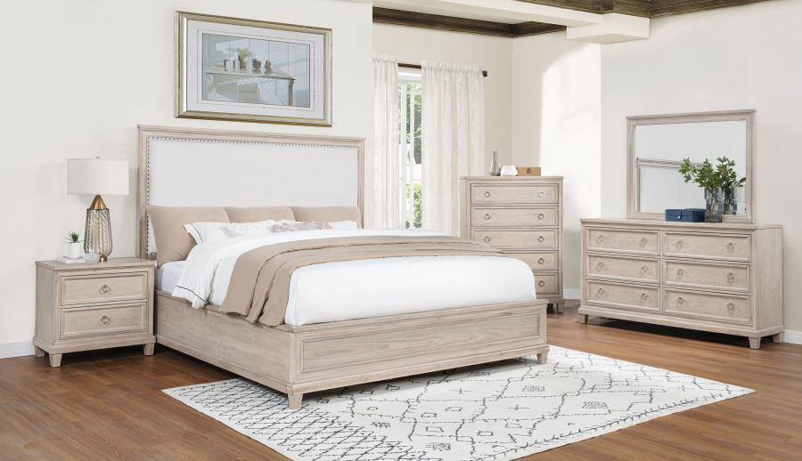 Pembroke 66-inch Eastern King Panel Bed Washed Oak